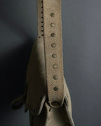 "CELINE" Studs design suede leather shoulder bag