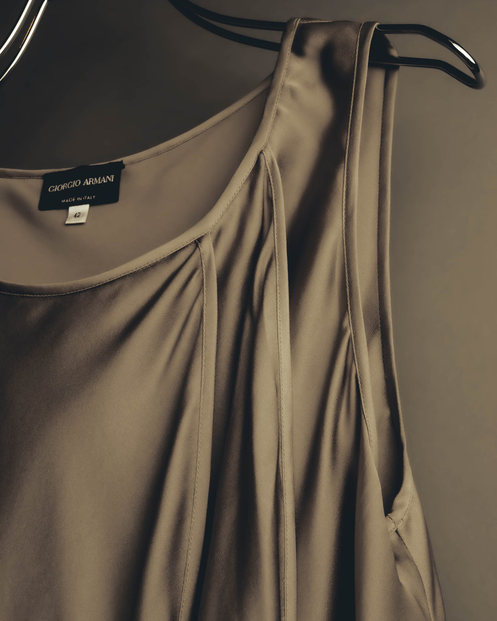 "GIORGIO ARMANI" 90's-00's Draped silk sleeveless top and skirt set