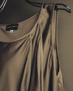 "GIORGIO ARMANI" 90's-00's Draped silk sleeveless top and skirt set