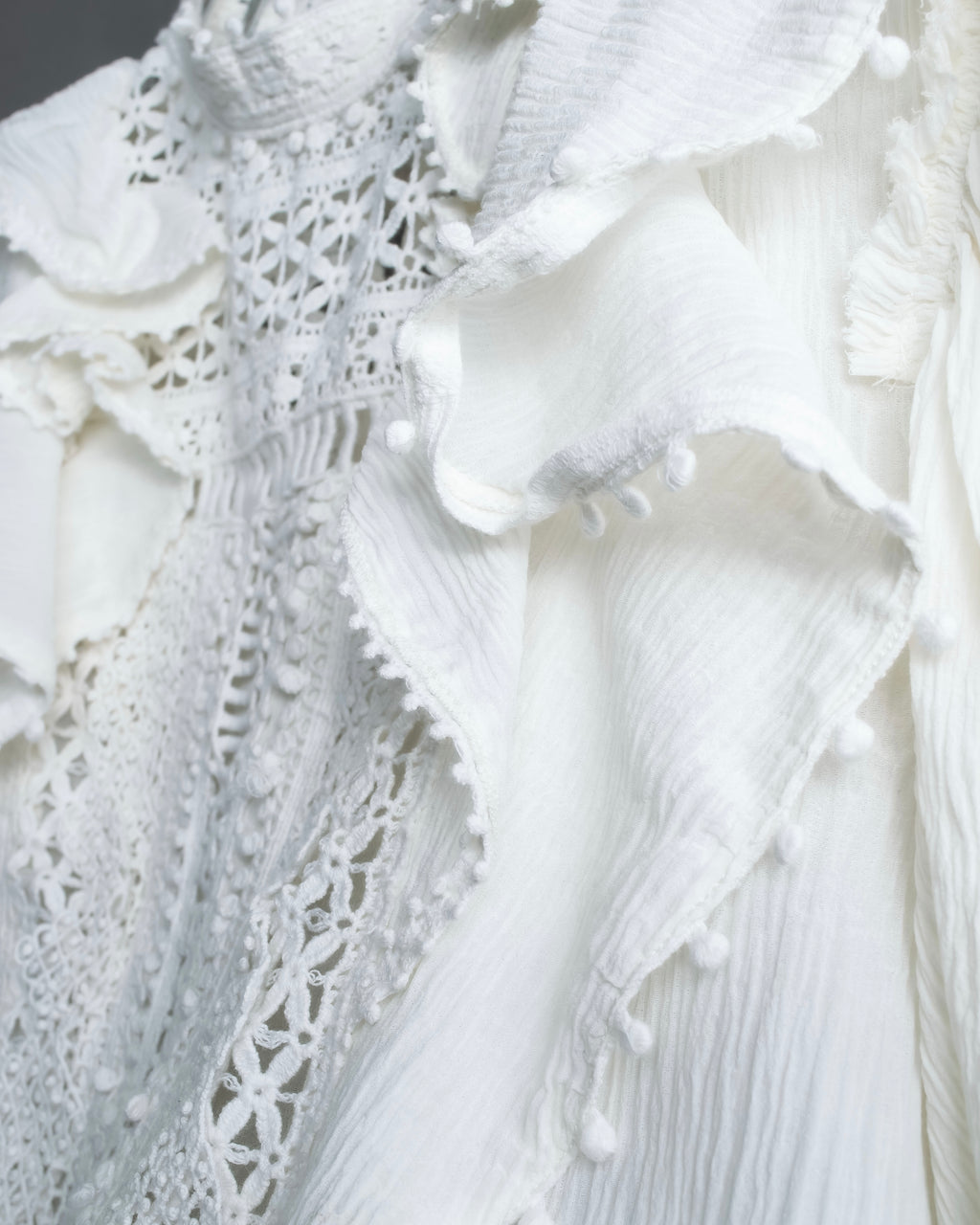 "ISABEL MARANT" Lace knit frill docking sheer blouse