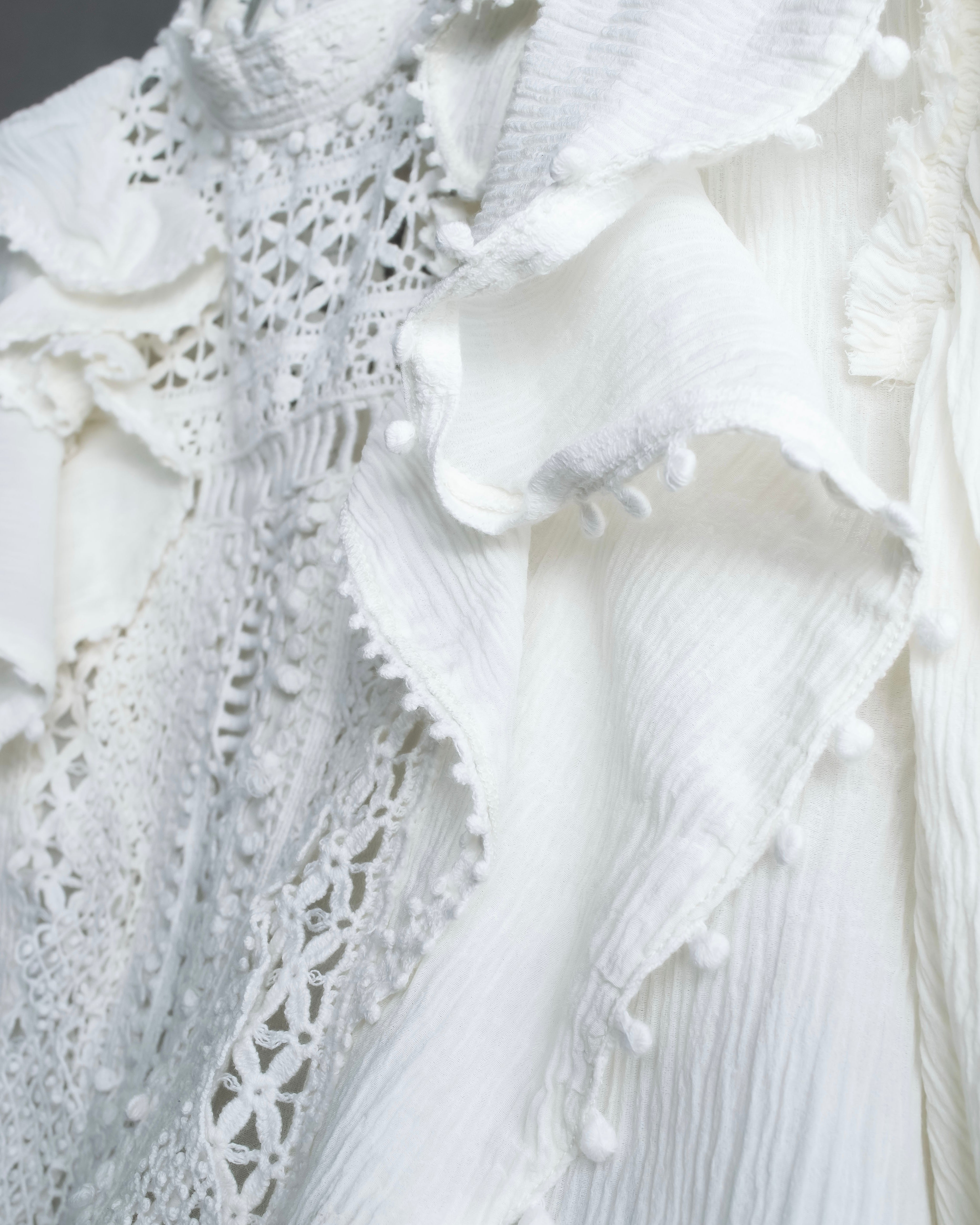 "ISABEL MARANT" Lace knit frill docking sheer blouse