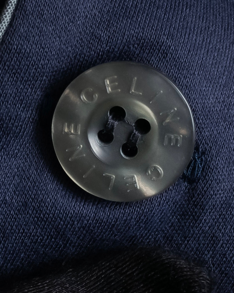 "CELINE" Piping design blue pajama set up