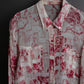 "John Galliano" 100% silk tropical floral regular collar shirt