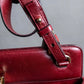 "BVLGARI" Marble motif burgundy color leather shoulder bag