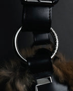 "DOLCE&GABBANA" 00’s-10’s Fur shoulder bag with logo hardware