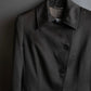 "Max Mara" Diagonal front button design stand collar jacket