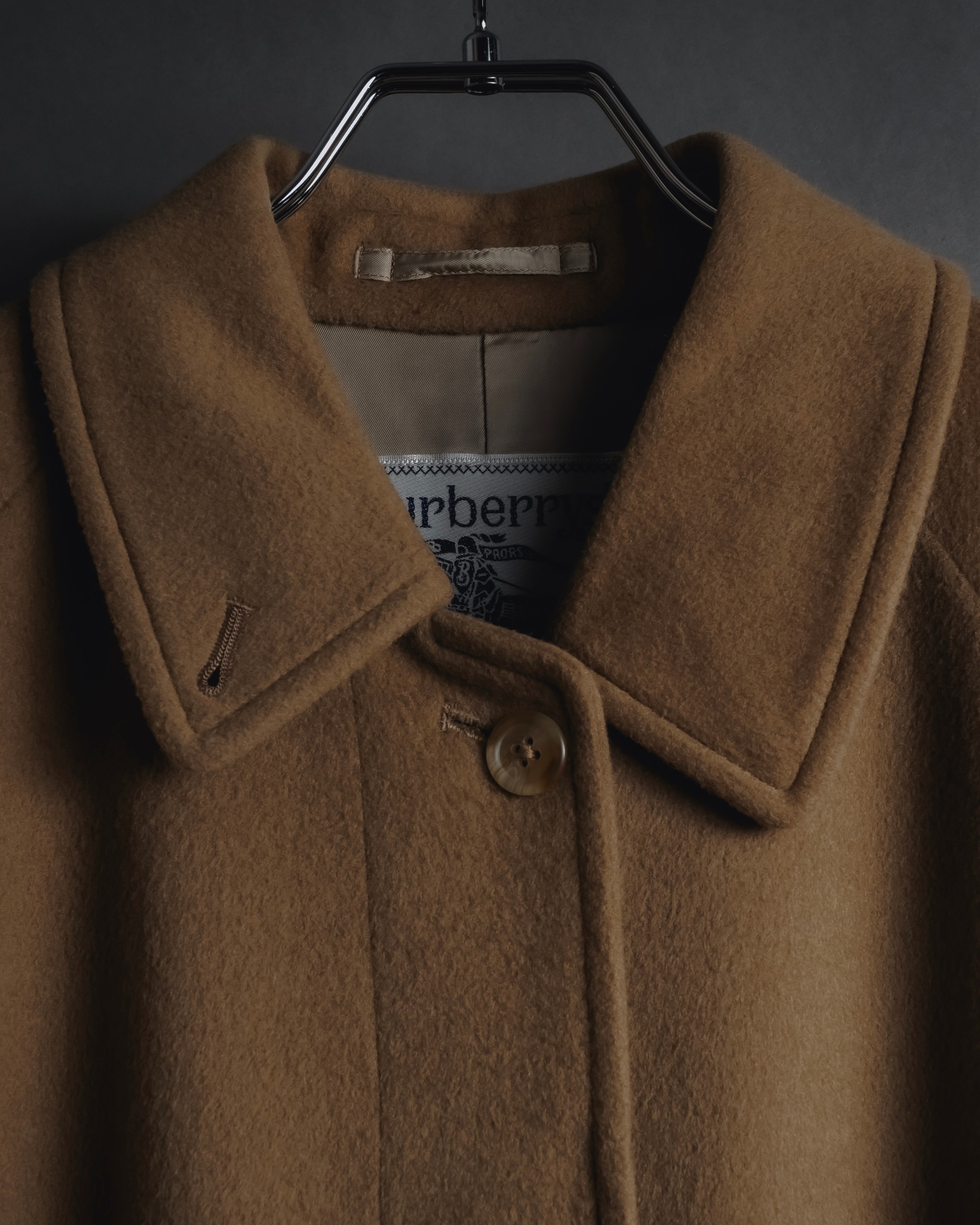 "BURBERRYS" 80’s-90’s Fly-front wool cashmere coat