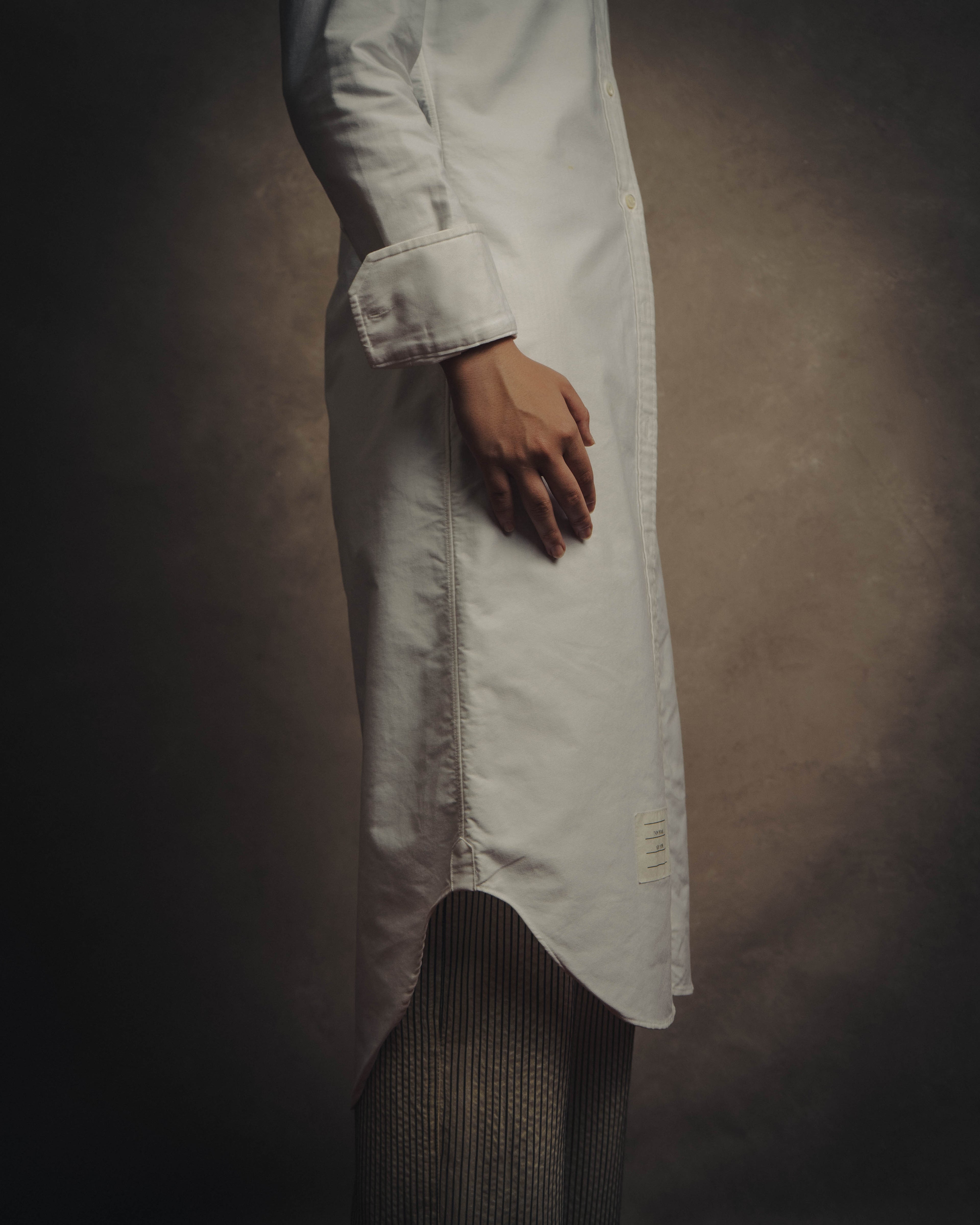 -SPECIAL- “THOM BROWNE” 2010’s tricolor grosgrain oxford shirt dress
