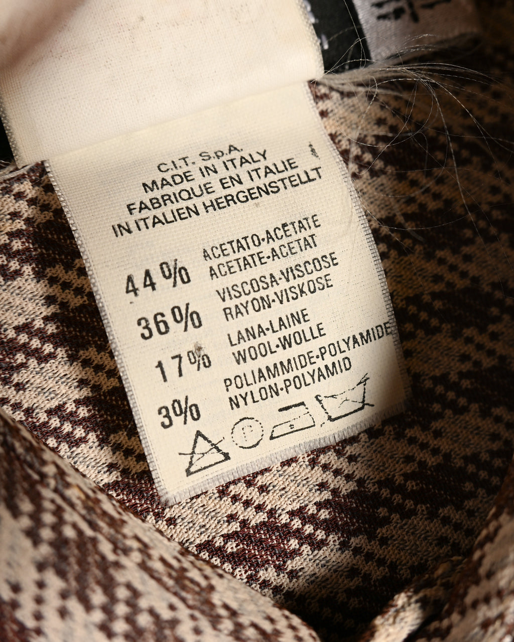 Giorgio Armani/ Houndstooth Check Pattern Summer Wool Shirt