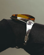 "Vintage" Sculptural amber tone statement bracelet