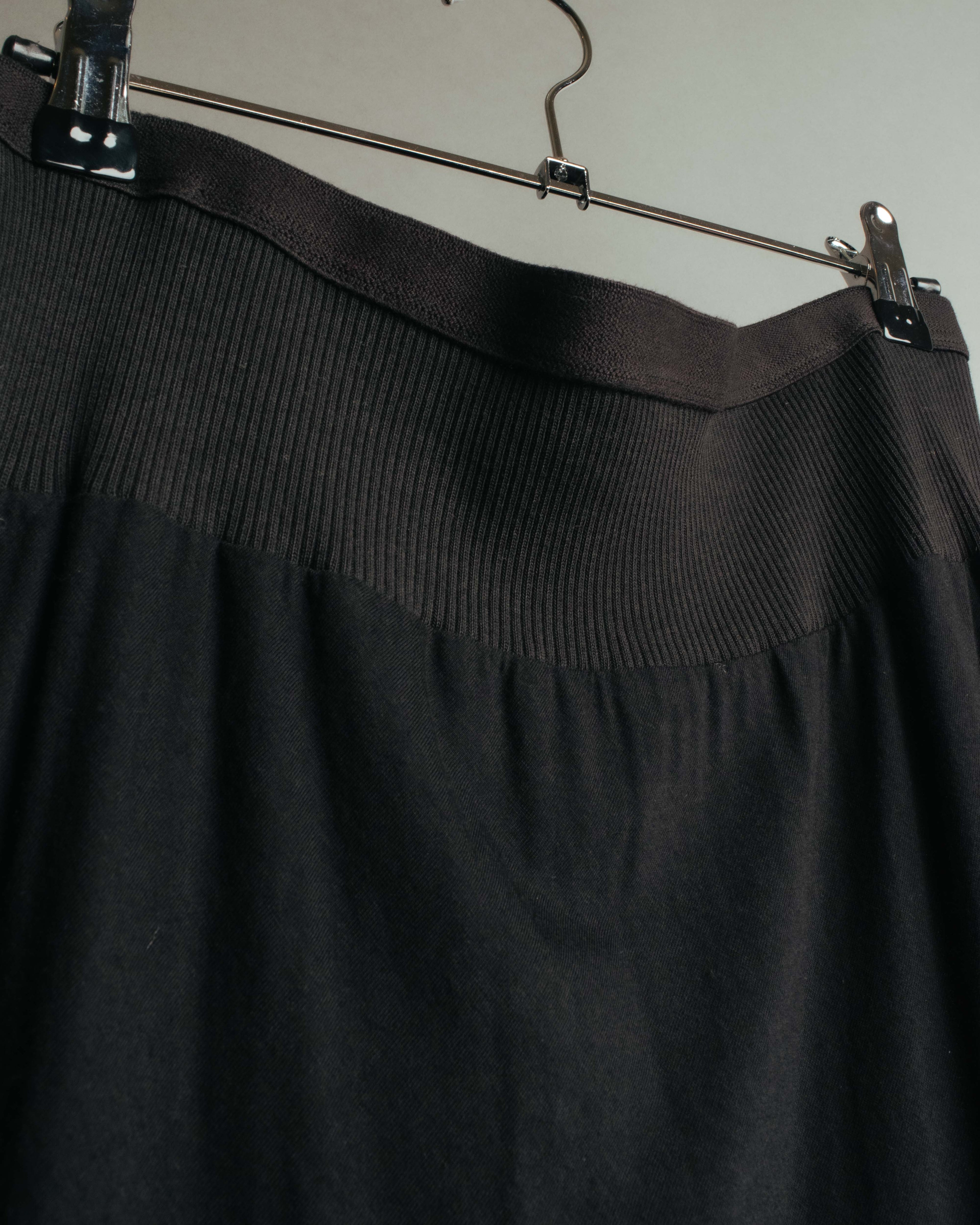"Rick Owens Lilies" 10's-12's Vintage asymmetrical drape jersey midi skirt