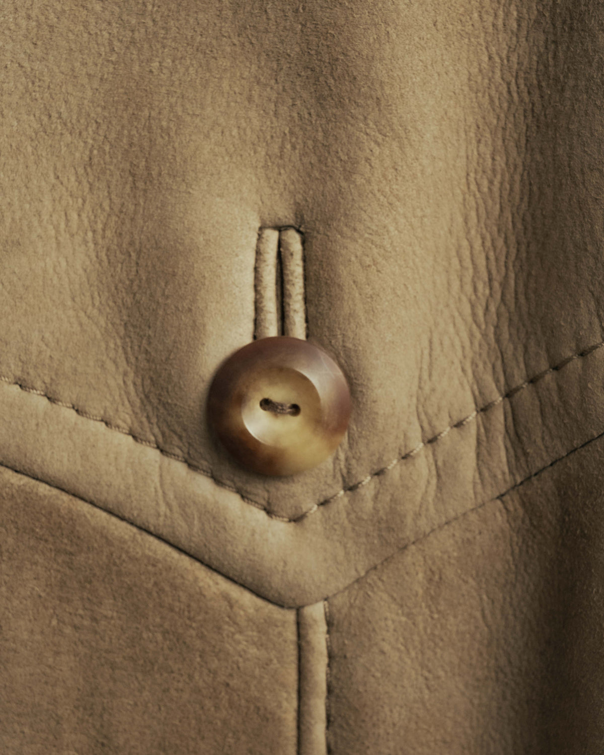 “LOEWE” 70’s-early 90’s Suede shearling belted long coat