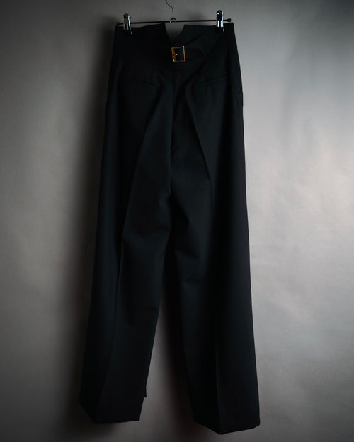 “FENDI” 90’s-00’s Sculpted V-back wide-leg trousers