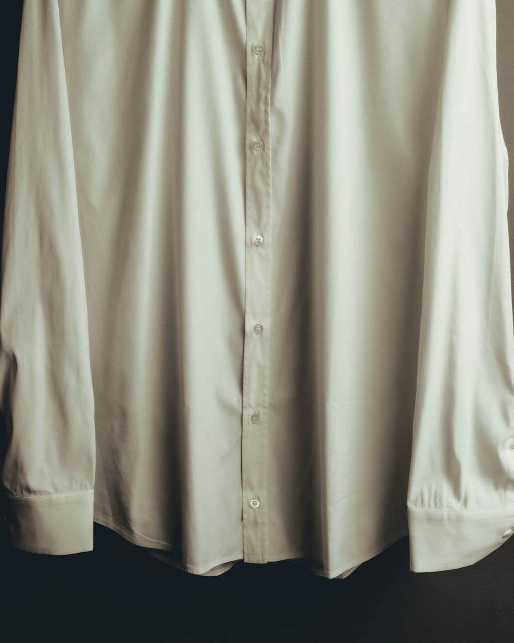 "GUCCI" 10's-20's Minimal ivory dress shirt