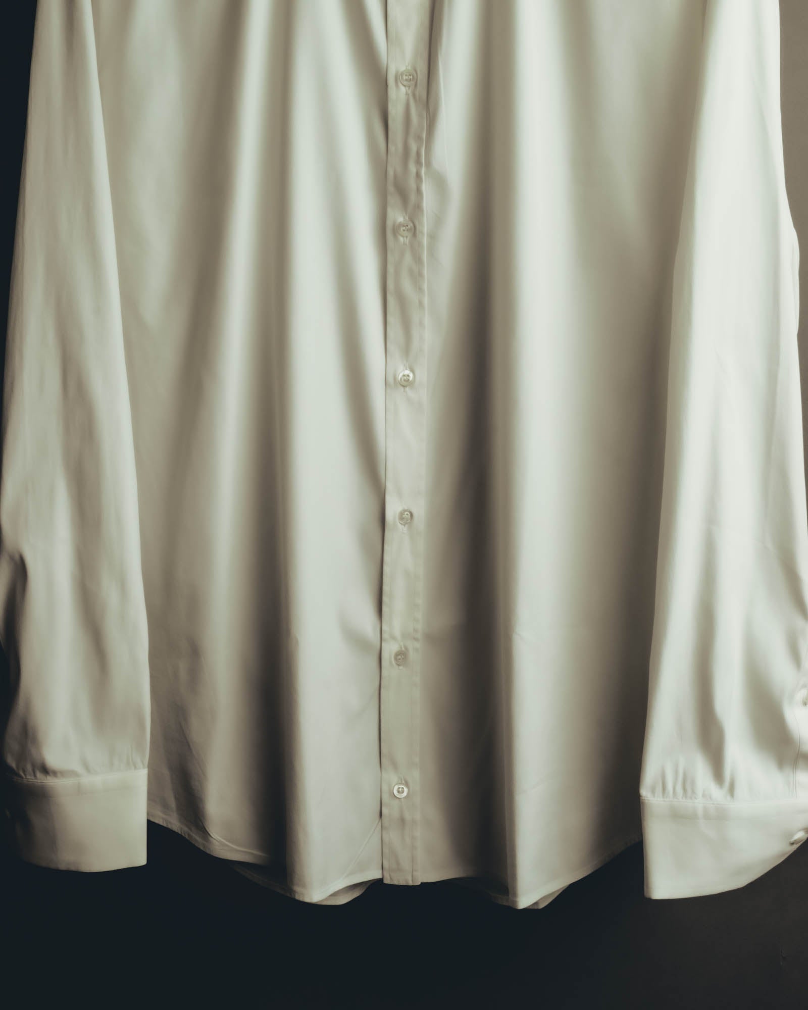 "GUCCI" 10's-20's Minimal ivory dress shirt