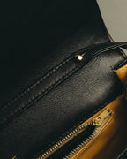 "CELINE" 70's-80's Classic horsebit leather shoulder handbag
