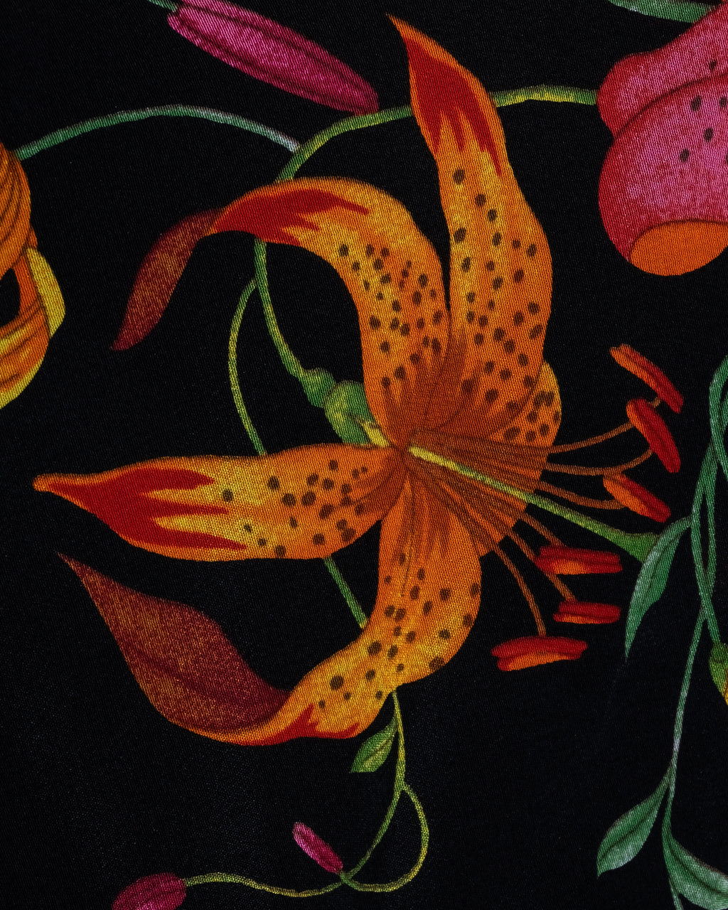 "GUCCI" Flower＆insect motif silk scarf