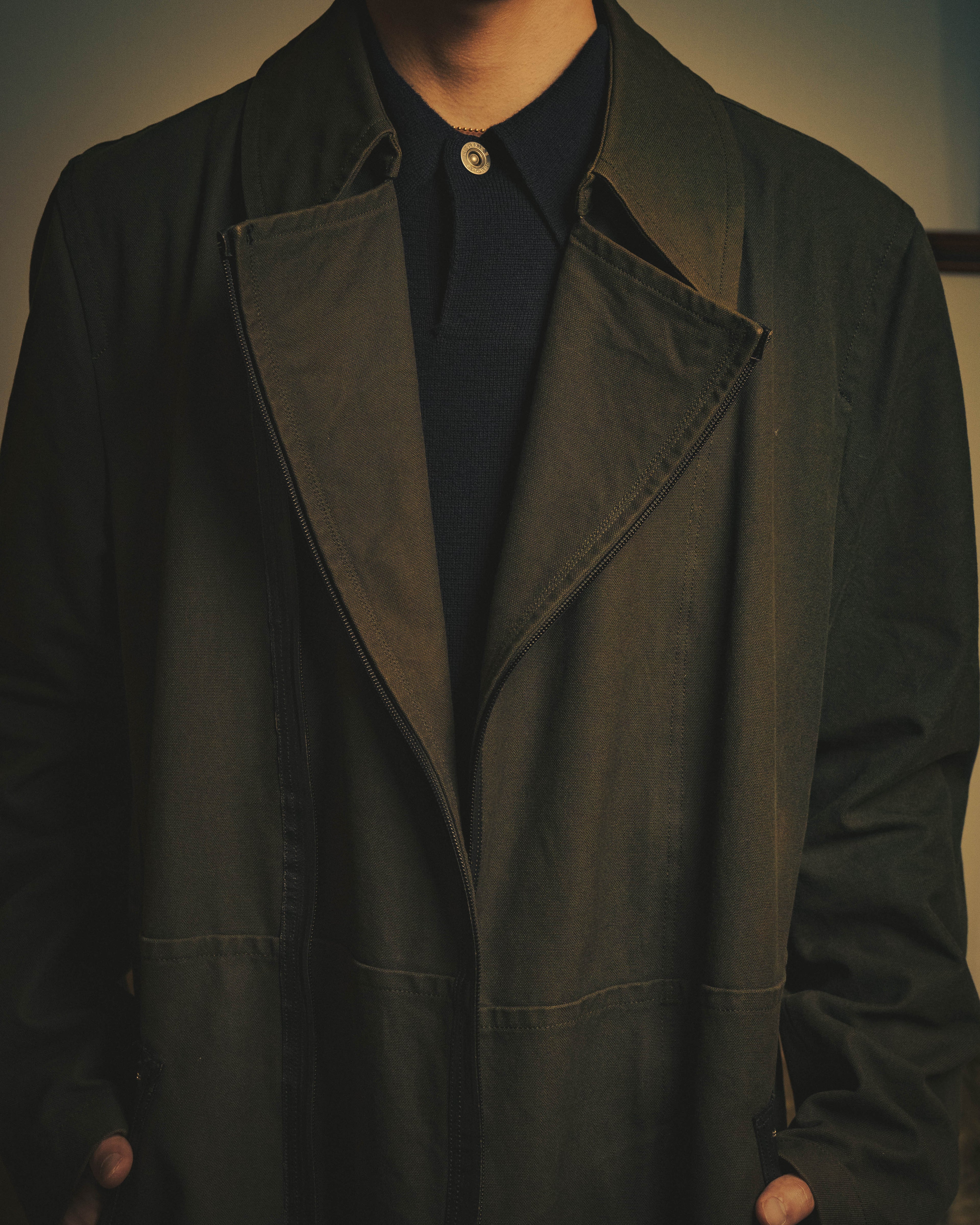 -SPECIAL- "COMME des GARÇONS HOMME" 03AW Asymmetric zip long coat