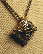 "Christian Dior" 90's-00's Crystal cd logo pendant necklace