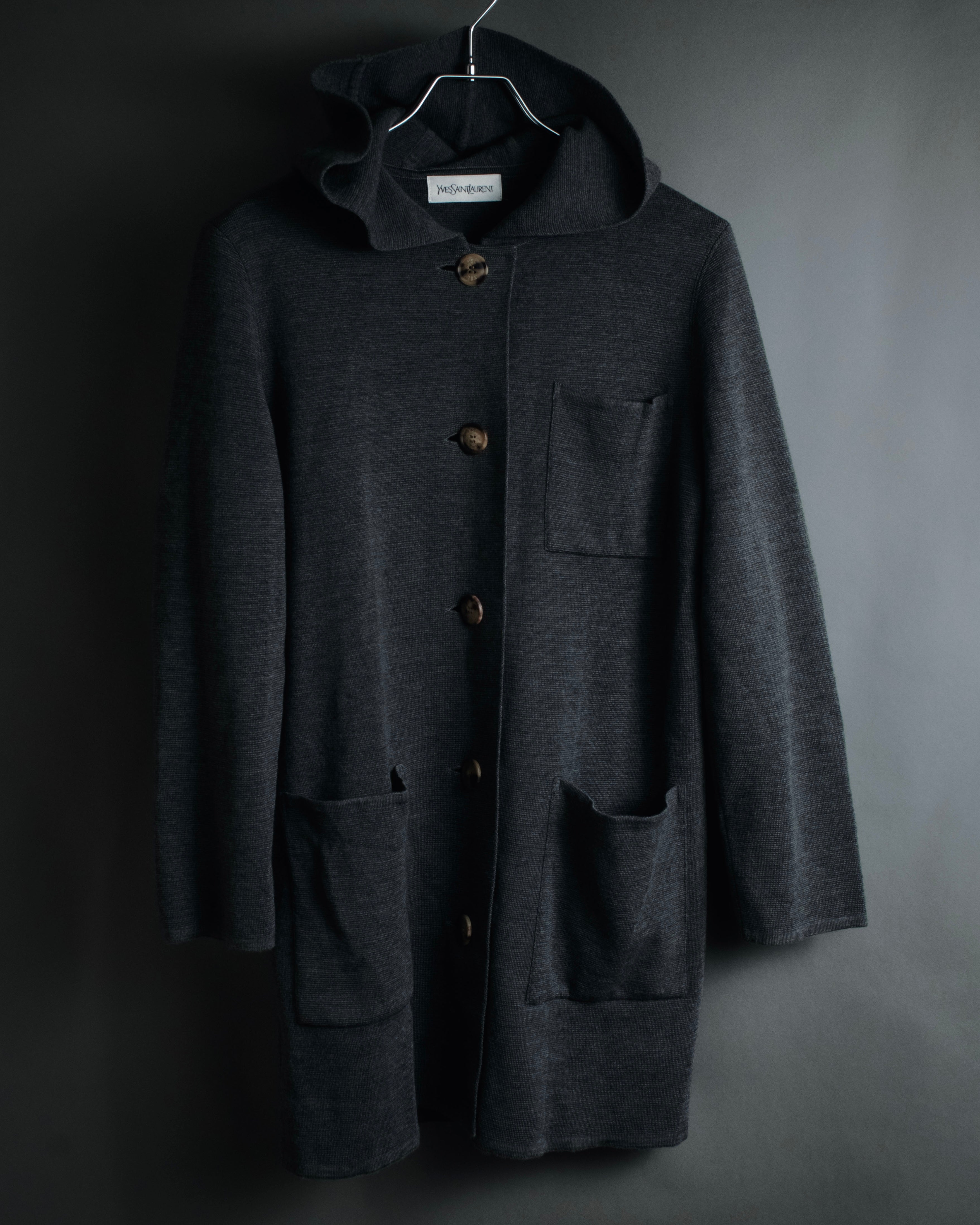 "Yves Saint Laurent" 90’s hooded wool knit jacket