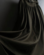 "SUPPORT SURFACE" Belted gather design flare long skirt