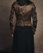 -SPECIAL- “Rick Owens” 00’s Washed lamb leather rib sleeve jacket