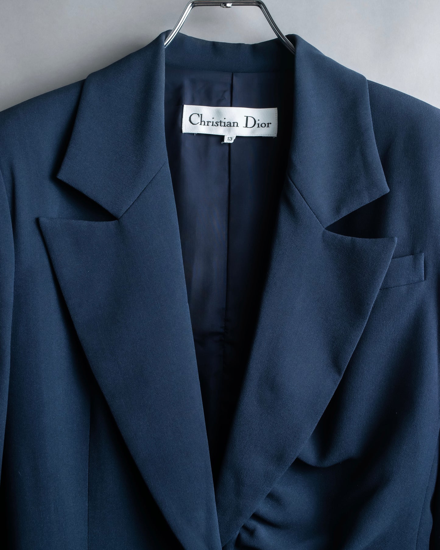 "Christian Dior" Asymmetrical gathered design tailored jacket