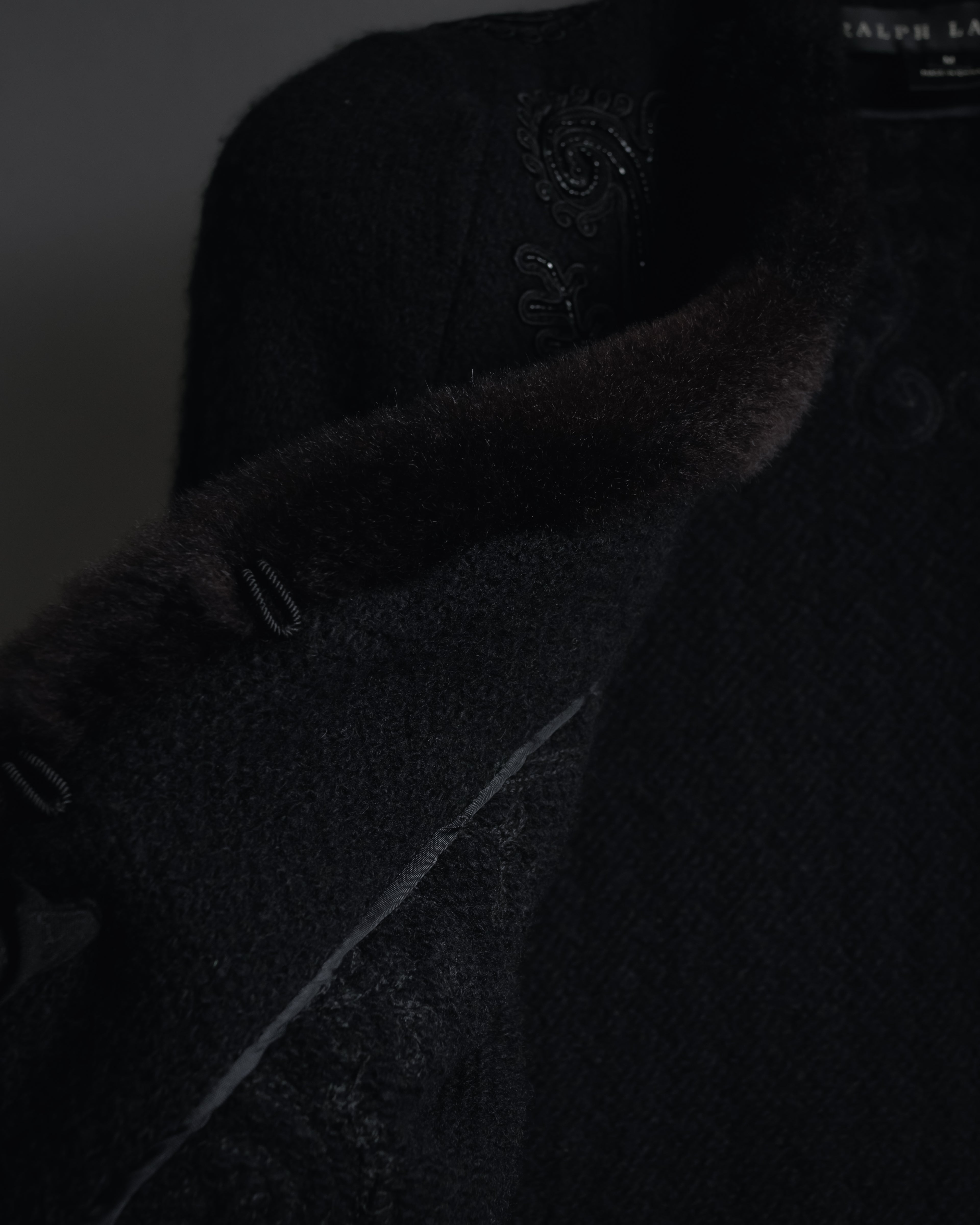 Chaqueta de piel con bordado de cuentas de los años 00 de Ralph Lauren