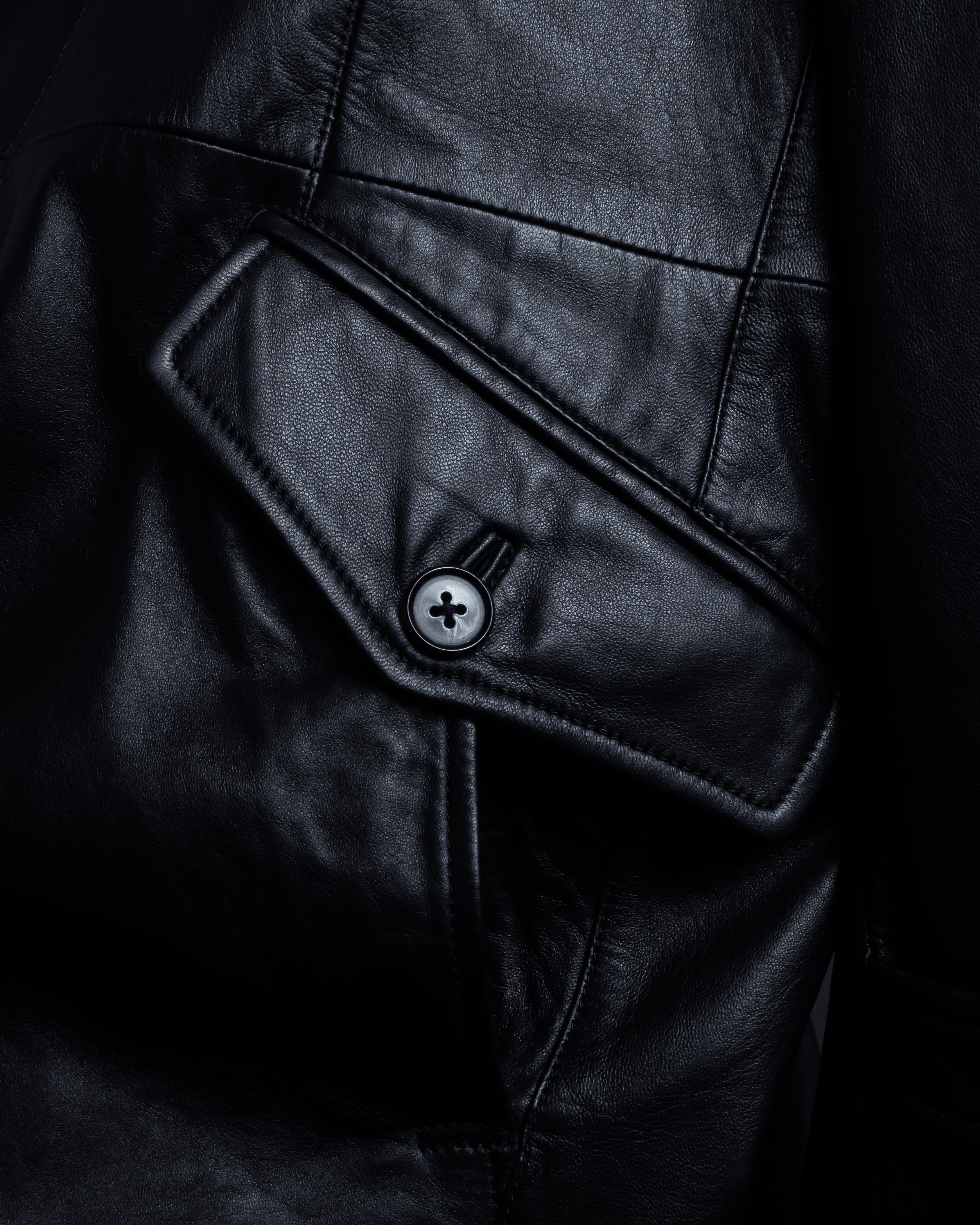 "DURBAN" Double zipper sheepskin leather coat