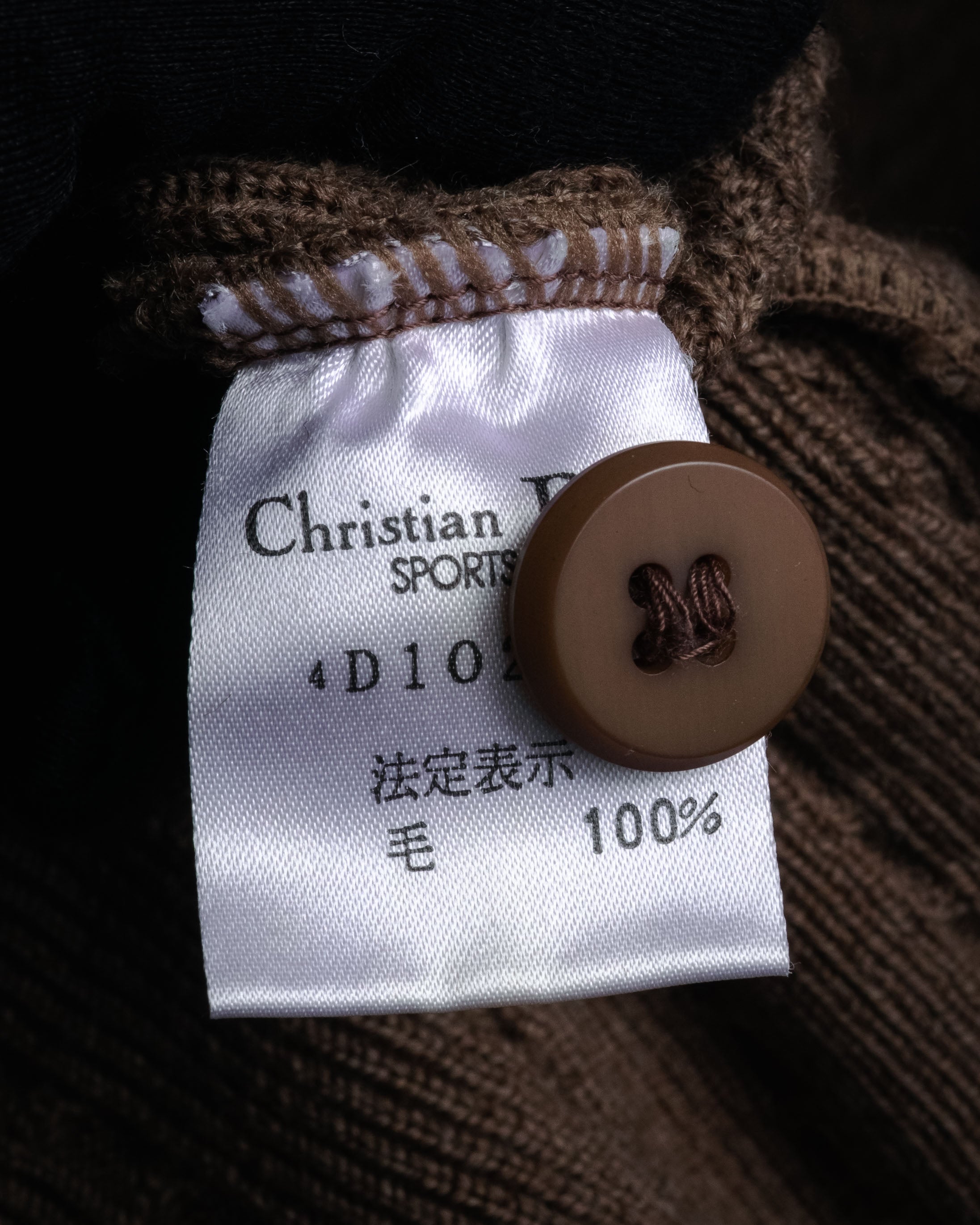 “Christian Dior SPORTS” 90’s Shawl collar cable knit cardigan