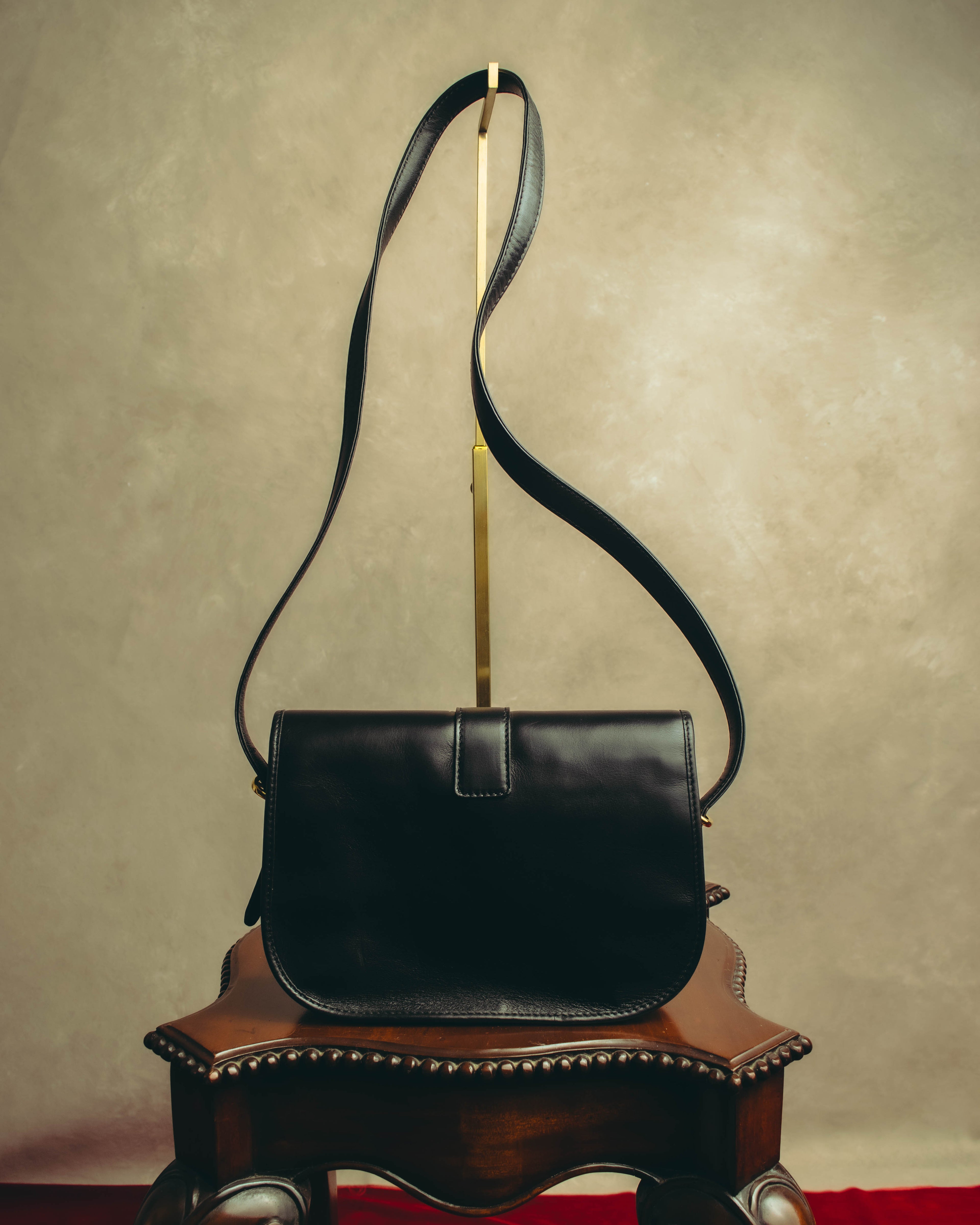 “CELINE” 90’s-00’s Ring lock leather shoulder bag