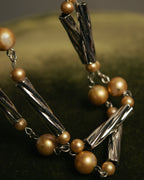 “Yves Saint Laurent” 80’s-90’s Cassandra logo mixed bead long necklace