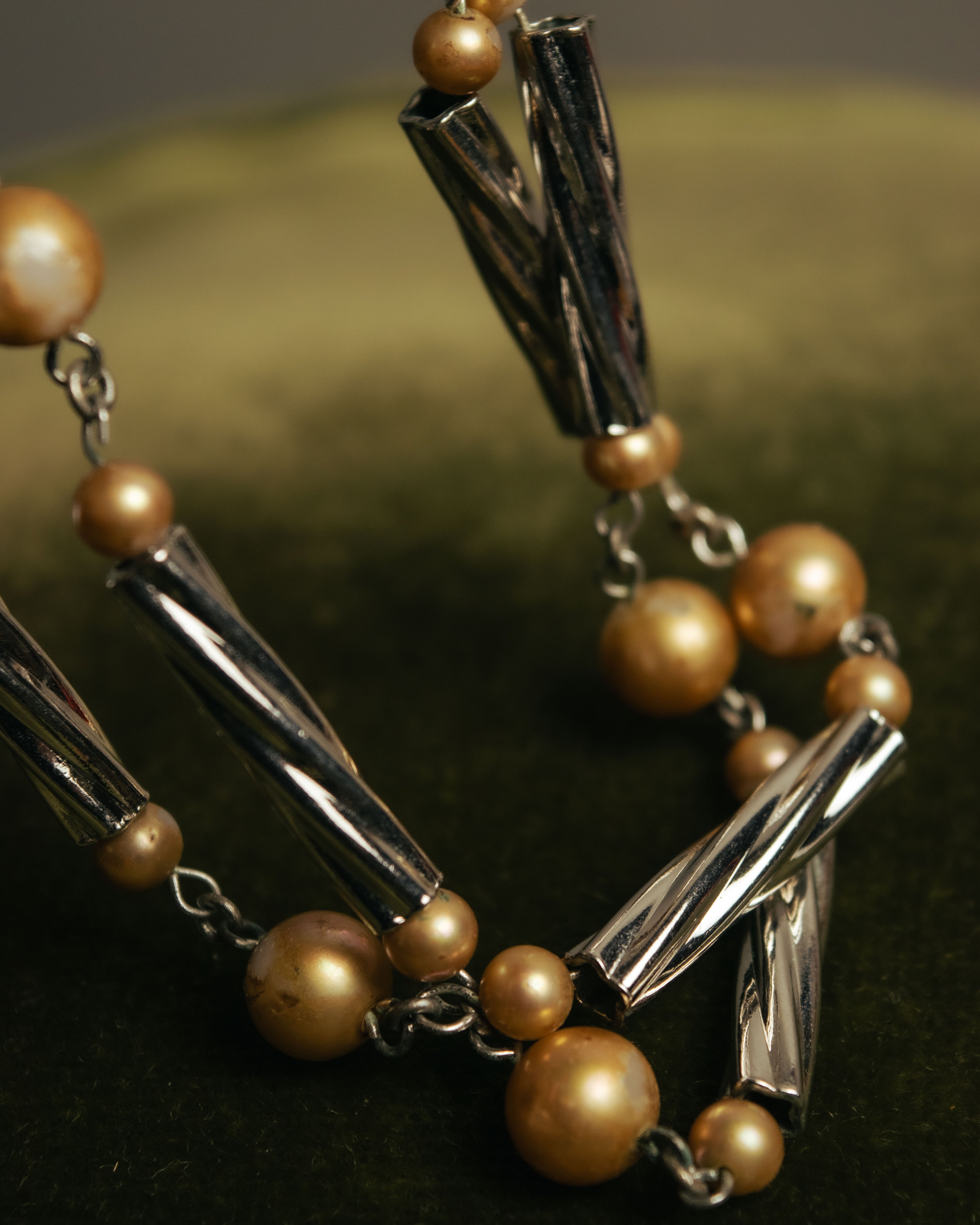 “Yves Saint Laurent” 80’s-90’s Cassandra logo mixed bead long necklace