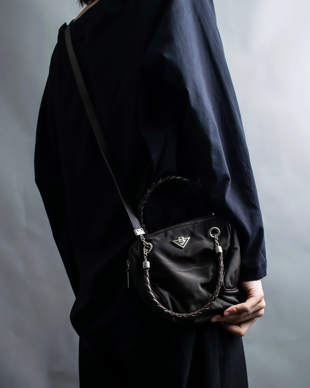 "BOTTEGA VENETA" 2way logo plate nylon bag