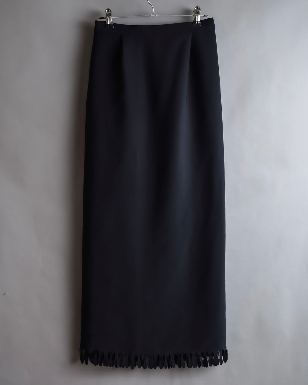 "ISSEY MIYAKE" Organic cutout fringe wrap skirt