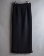"ISSEY MIYAKE" Organic cutout fringe wrap skirt