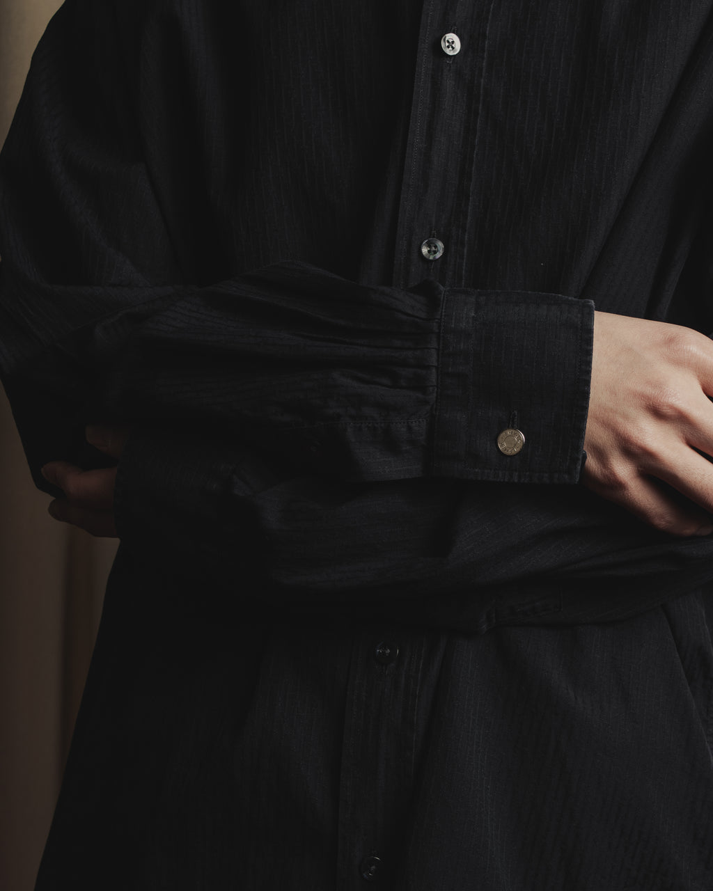 Camisa de botones con jacquard H-jacquard de los años 90 de "HERMES"