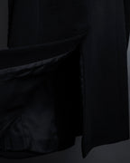 "GUCCI" Michele period solid black wool tailored coat