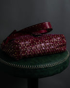 "RED VALENTINO" Flower puzzle motif stud design leather bag