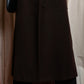 "BURBERRYS" Fly front deep brown soutien collar super long coat