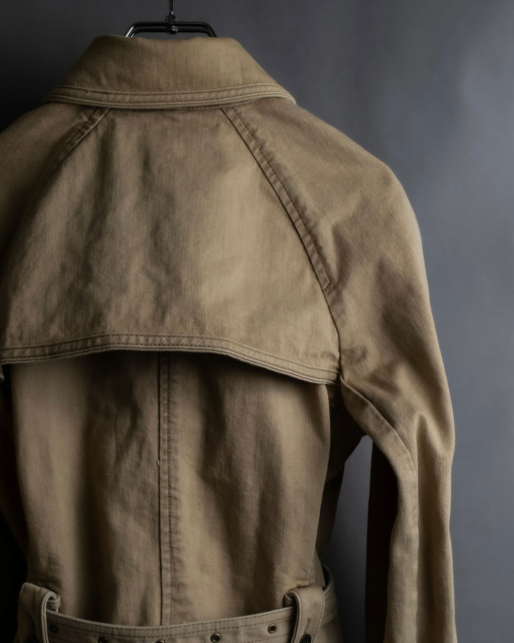 "BURBERRY" Selvedge denim trench detail jacket
