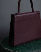"YVES SAINT LAURENT" Diamond trim design 2way leather handle bag