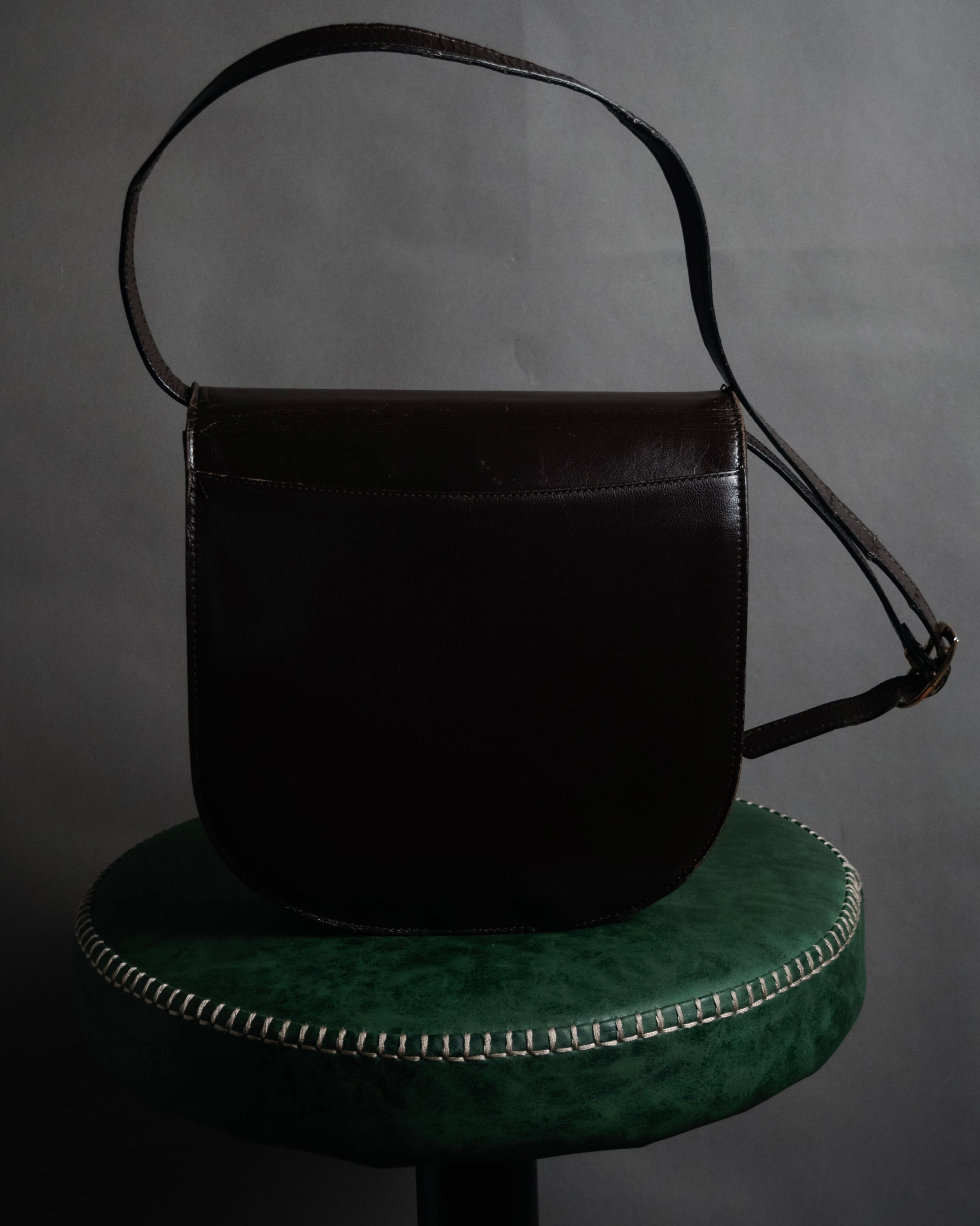 “Yves Saint Laurent” 80’s-90’s Cassandre embossed shoulder bag