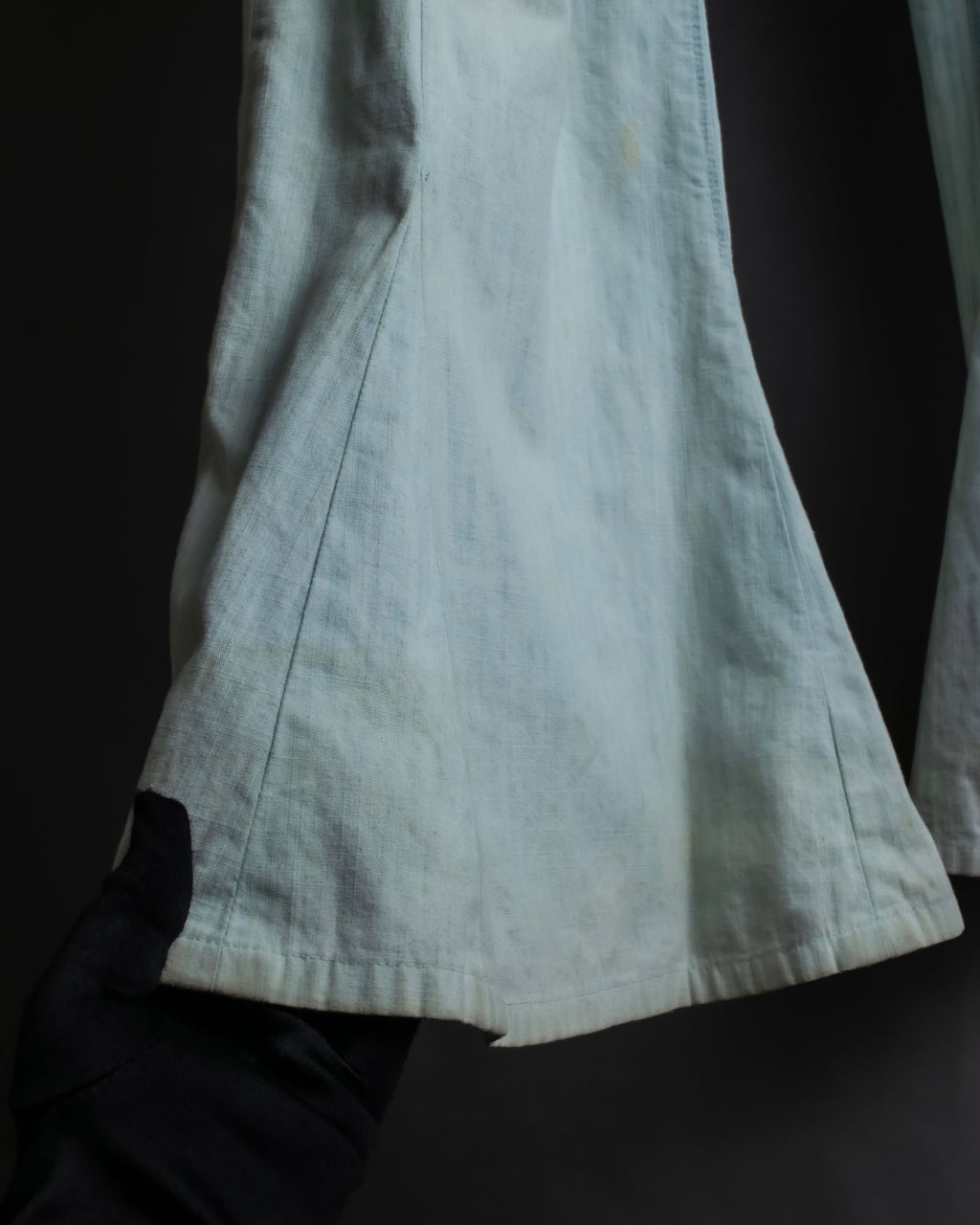 "CHANEL" Coco Mark button detail washed flared denim