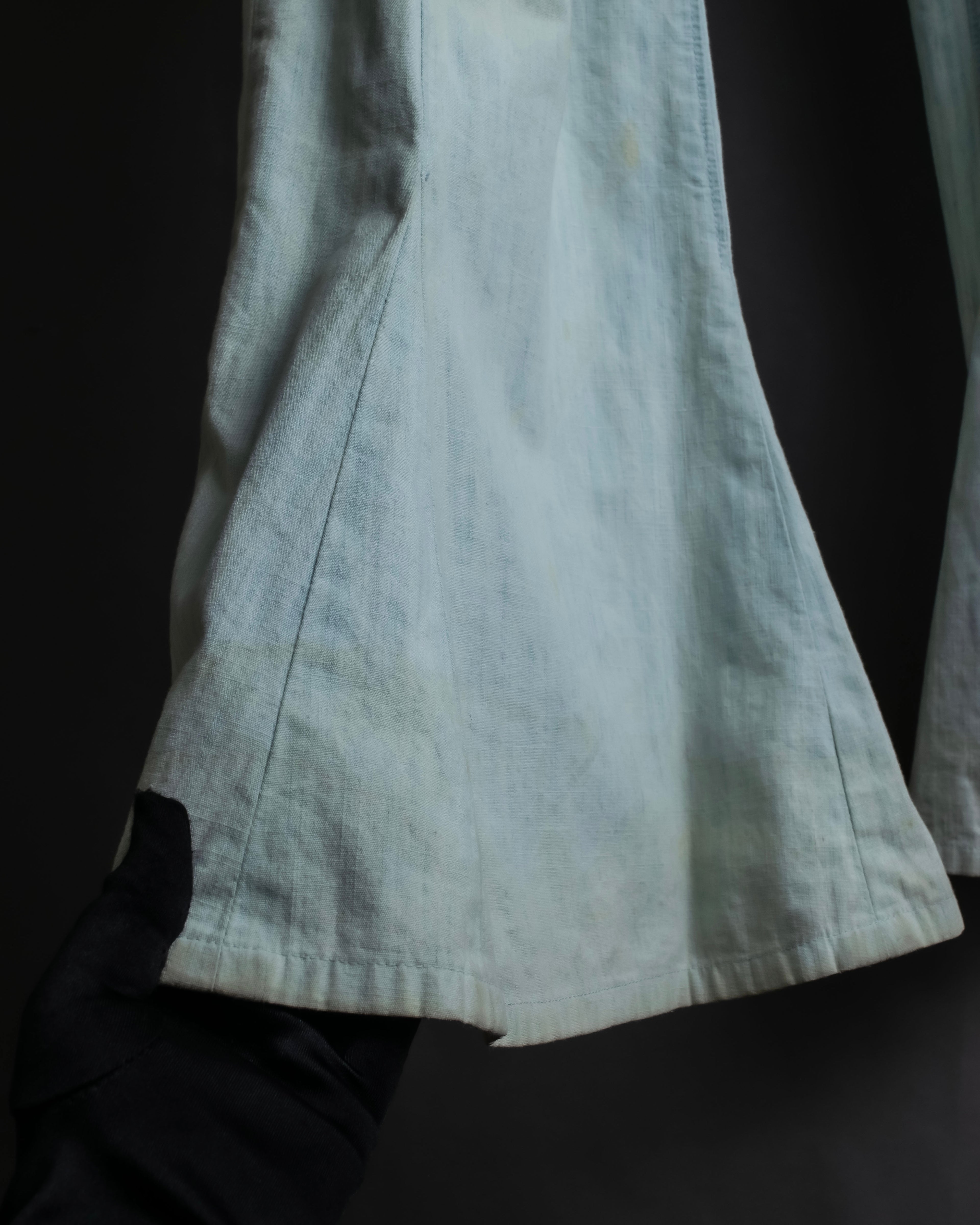 "CHANEL" Coco Mark button detail washed flared denim