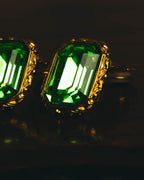 "Yves Saint Laurent" 80's-90's Emerald green clip-on earrings