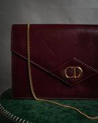 “Christian Dior” 1980’s-1990’s CD logo envelope chain bag