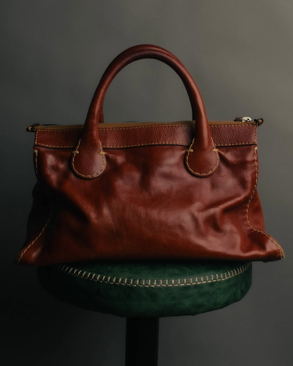 "Chloé" 00's Cognac leather top handle bag