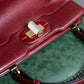 "BVLGARI" Marble motif burgundy color leather shoulder bag