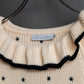 "Christian Dior" Star print frill detail cable knit tunic pullover